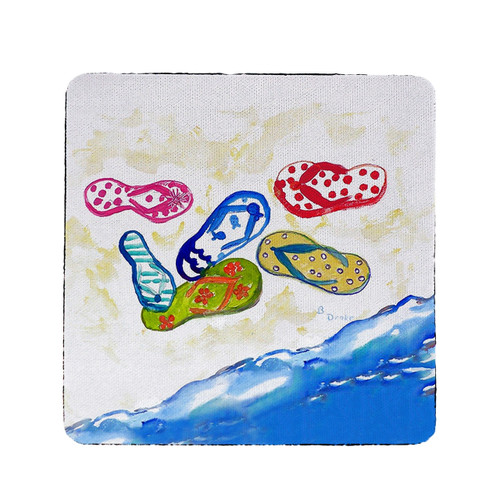 Six Flip Flops Coasters - Set of 4